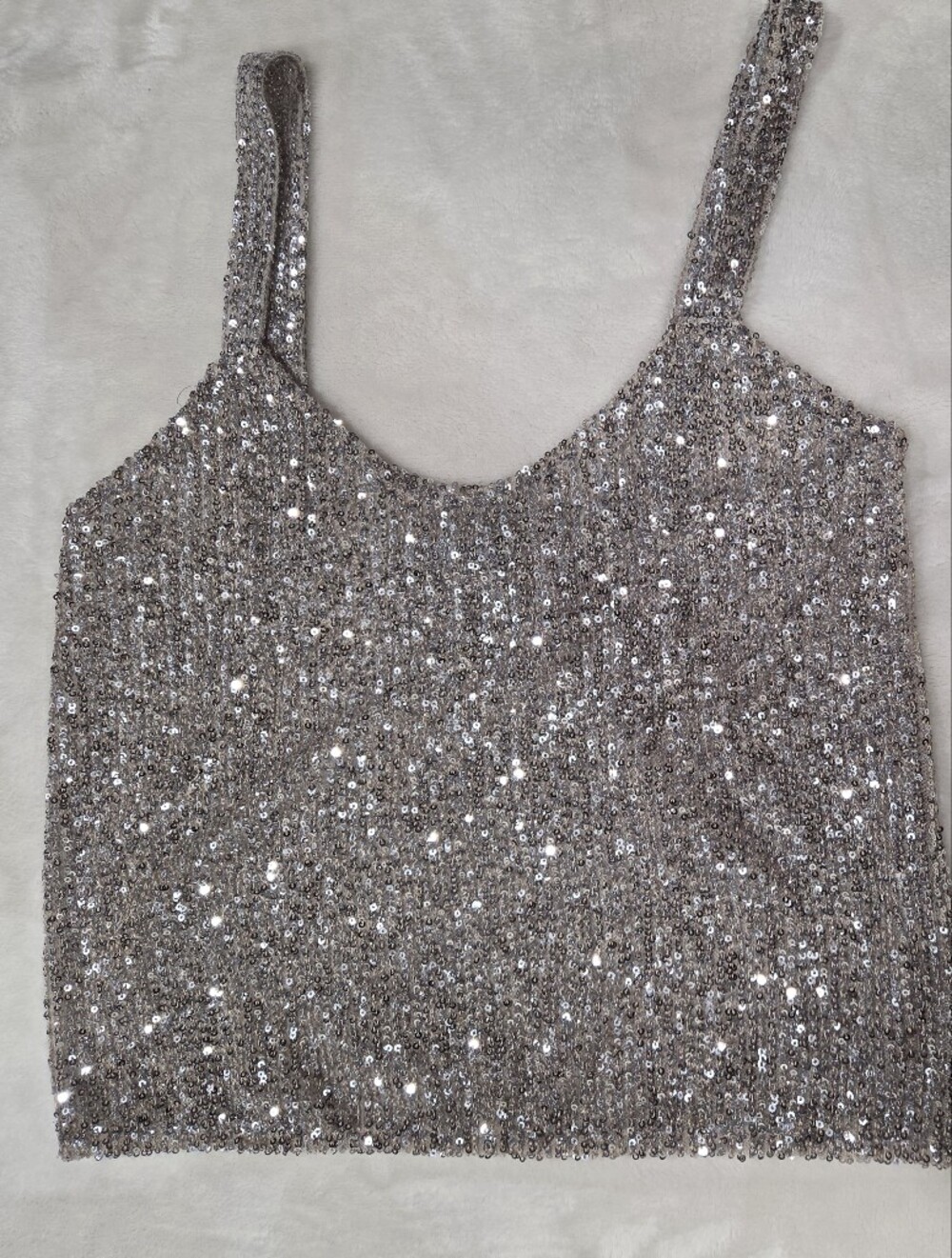 Zara Silver Sequin Tops